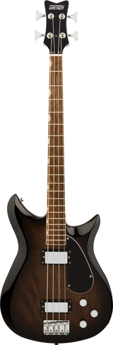 Full frontal of Gretsch Electromatic CVT Bass Double-Cut Bristol Fog.