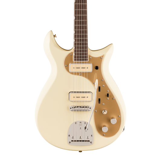 Front of Gretsch Electromatic Jack Antonoff Signature CVT Vintage White.