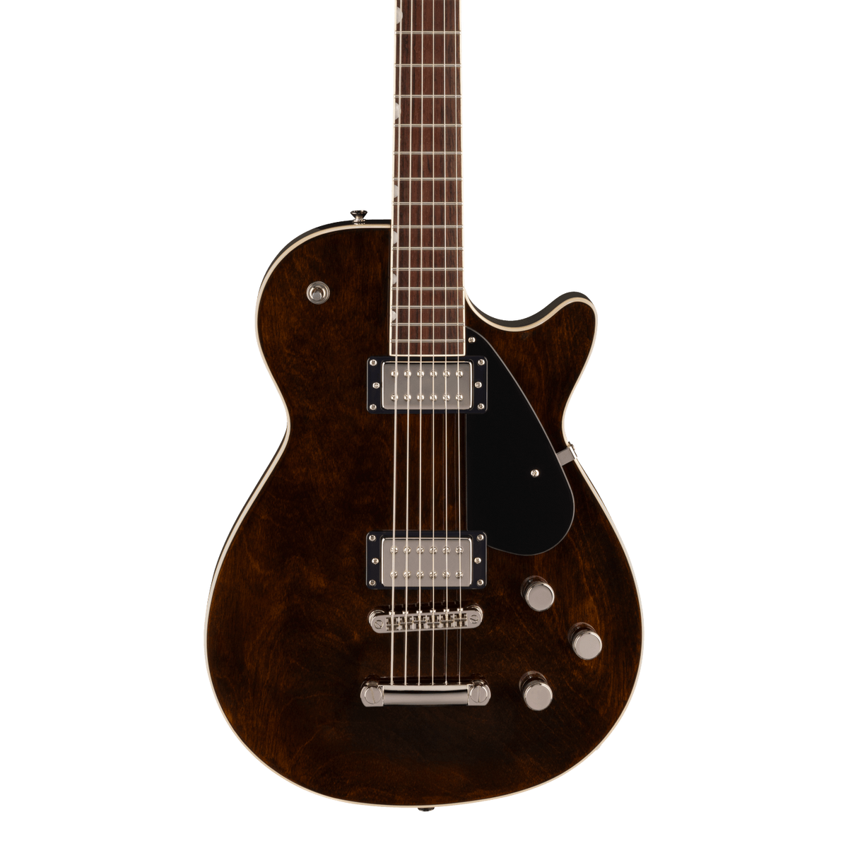 Front of Gretsch Electromatic Jet Baritone Rosewood Imperial Stain.