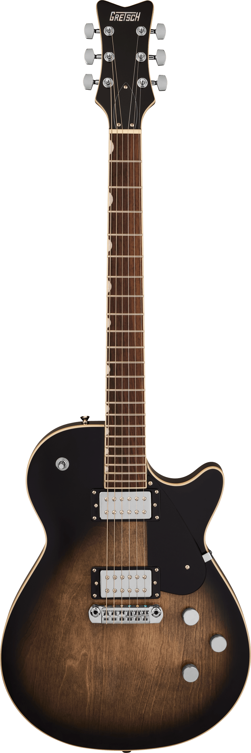 Full frontal of Gretsch Electromatic Jet Bristol Fog.