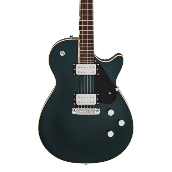 Front of Gretsch Electromatic Jet Cadillac Green.