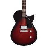 Front of Gretsch Electromatic Jet Club 1 Pickup Claret Burst.