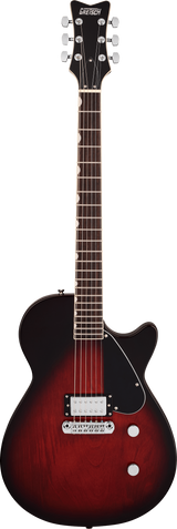 Full frontal of Gretsch Electromatic Jet Club 1 Pickup Claret Burst.