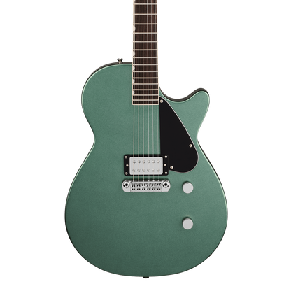 Front of Gretsch Electromatic Jet Club 1 Pickup Steel Olive.