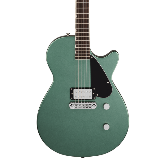 Front of Gretsch Electromatic Jet Club 1 Pickup Steel Olive.