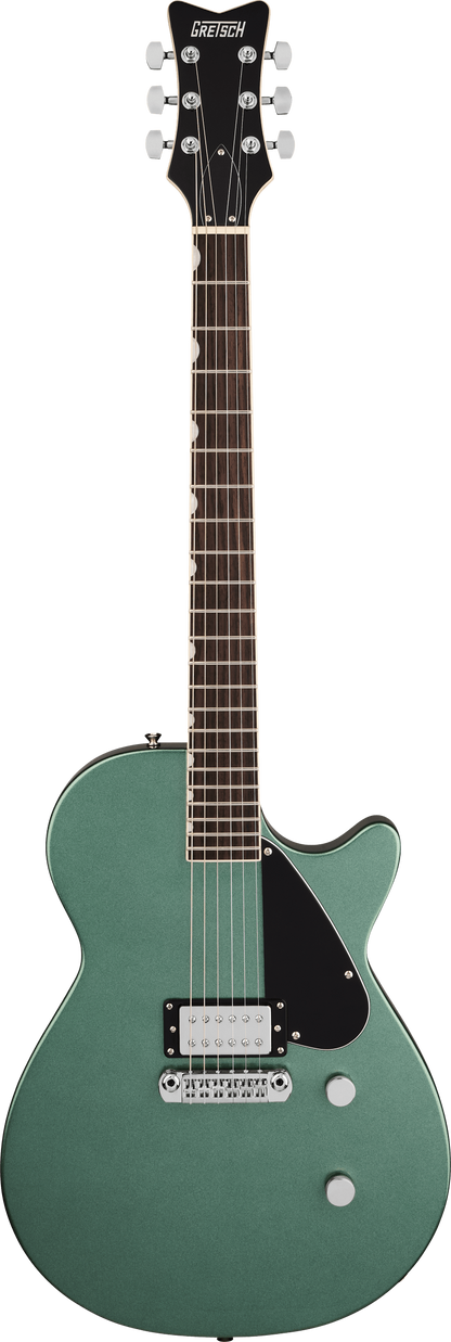 Full frontal of Gretsch Electromatic Jet Club 1 Pickup Steel Olive.