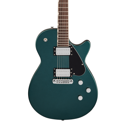 Front of Gretsch Electromatic Jet Club Druid Green.