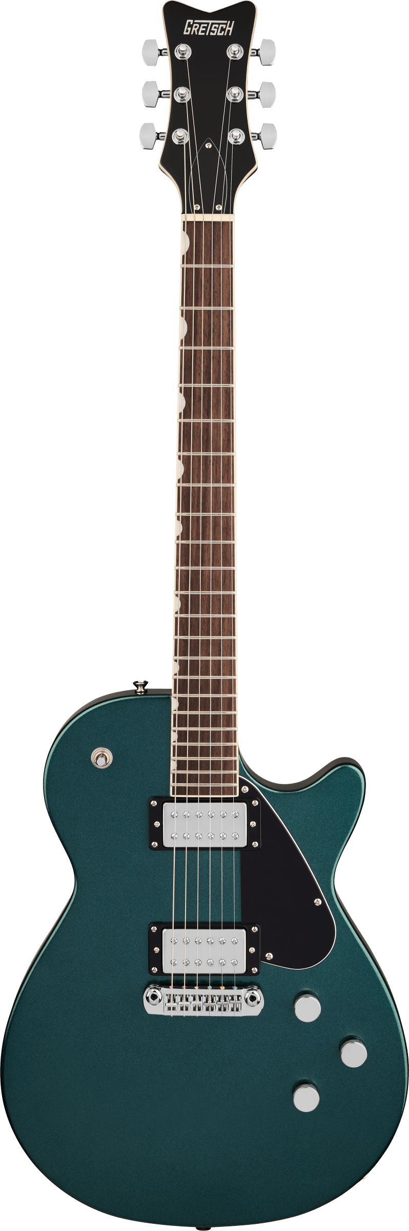 Full frontal of Gretsch Electromatic Jet Club Druid Green.