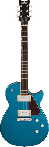 Full frontal of Gretsch Electromatic Jet Club Riviera Blue.