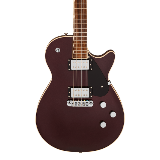 Front of Gretsch Electromatic Jet Dark Cherry Metallic.