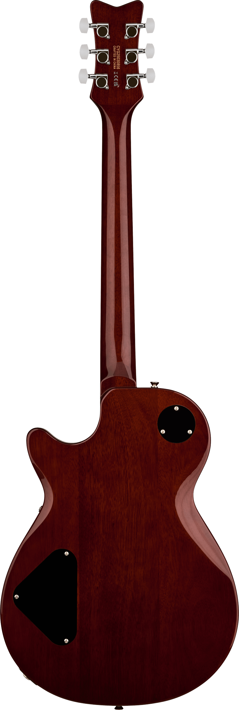 Back of Gretsch Electromatic Jet Dark Cherry Metallic.