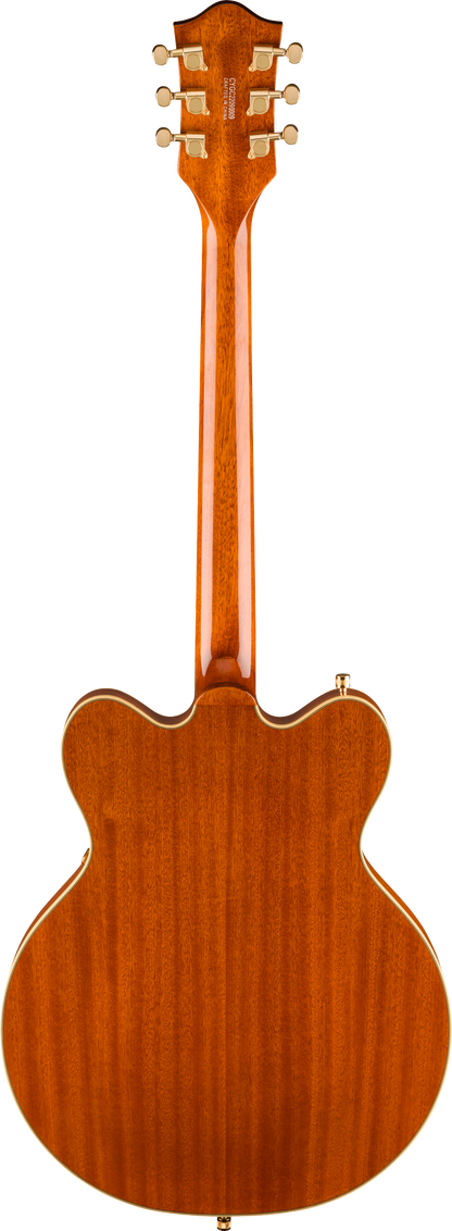 Back of Gretsch Electromatic Pristine LTD Center Block DoubleCut with Bigsby Laurel White Gold.