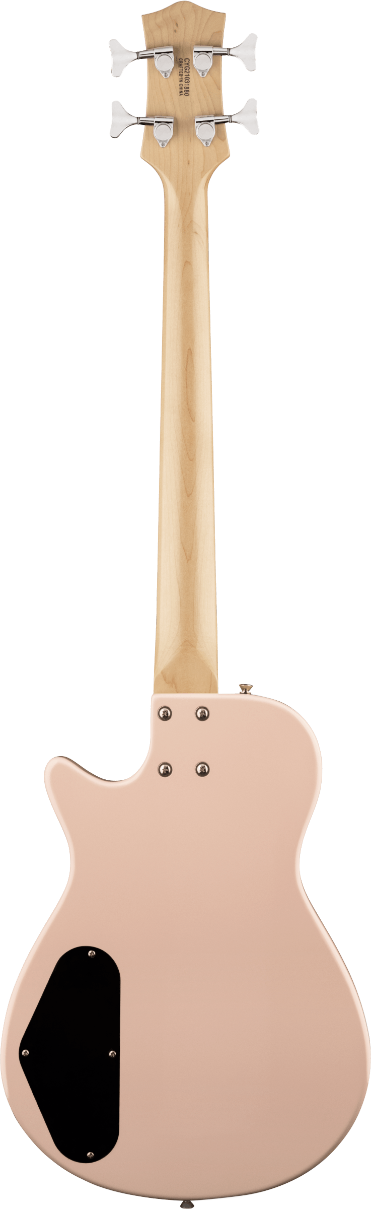 Back of Gretsch G2220 Electromatic Junior Jet Bass II Short-Scale Shell Pink.