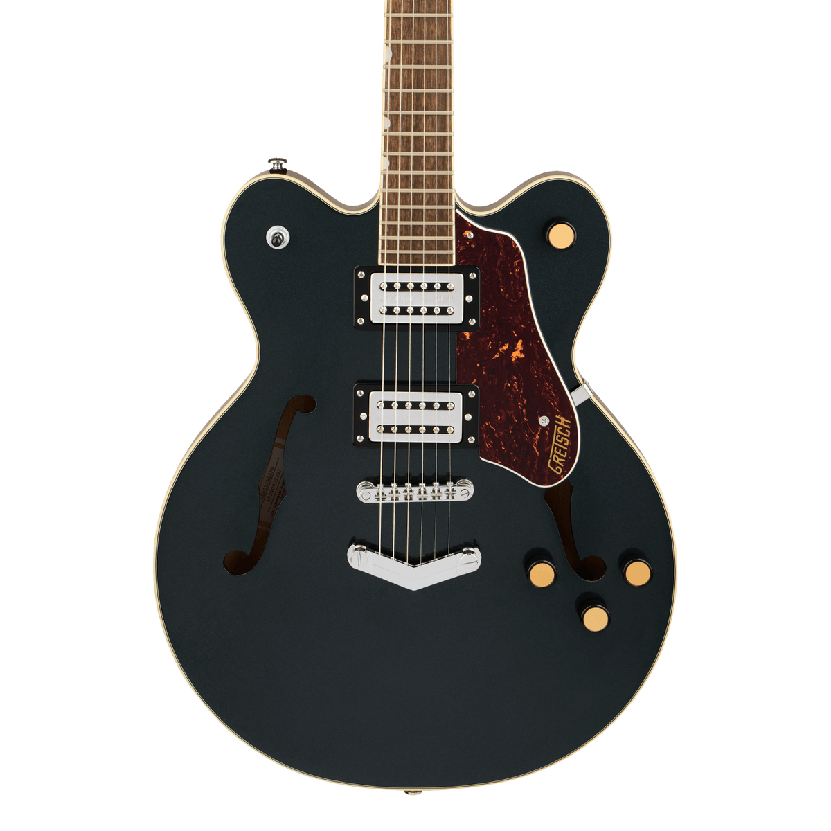 Front of Gretsch G2622 Streamliner Center Block Double-Cut Midnight Sapphire 2 Tone.