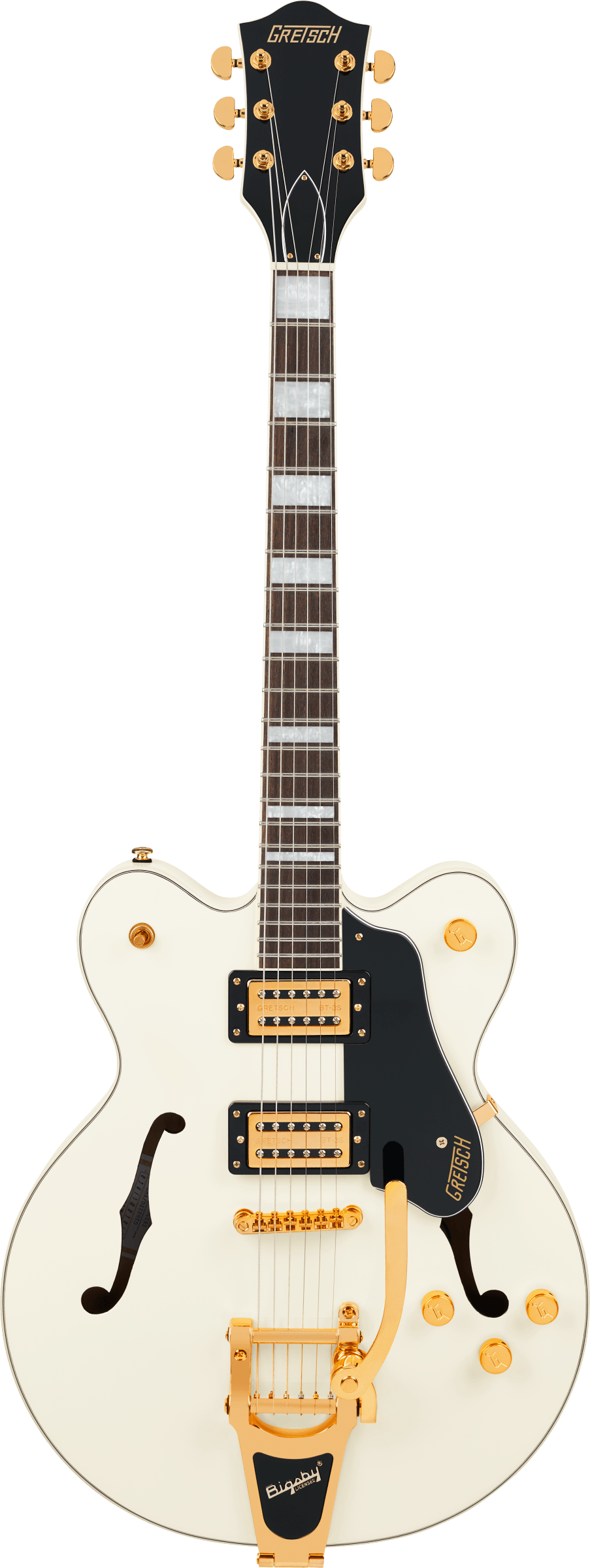 Full frontal of Gretsch G2622TG Streamliner Center Block DoubleCut wBigsby LTD Vintage White.