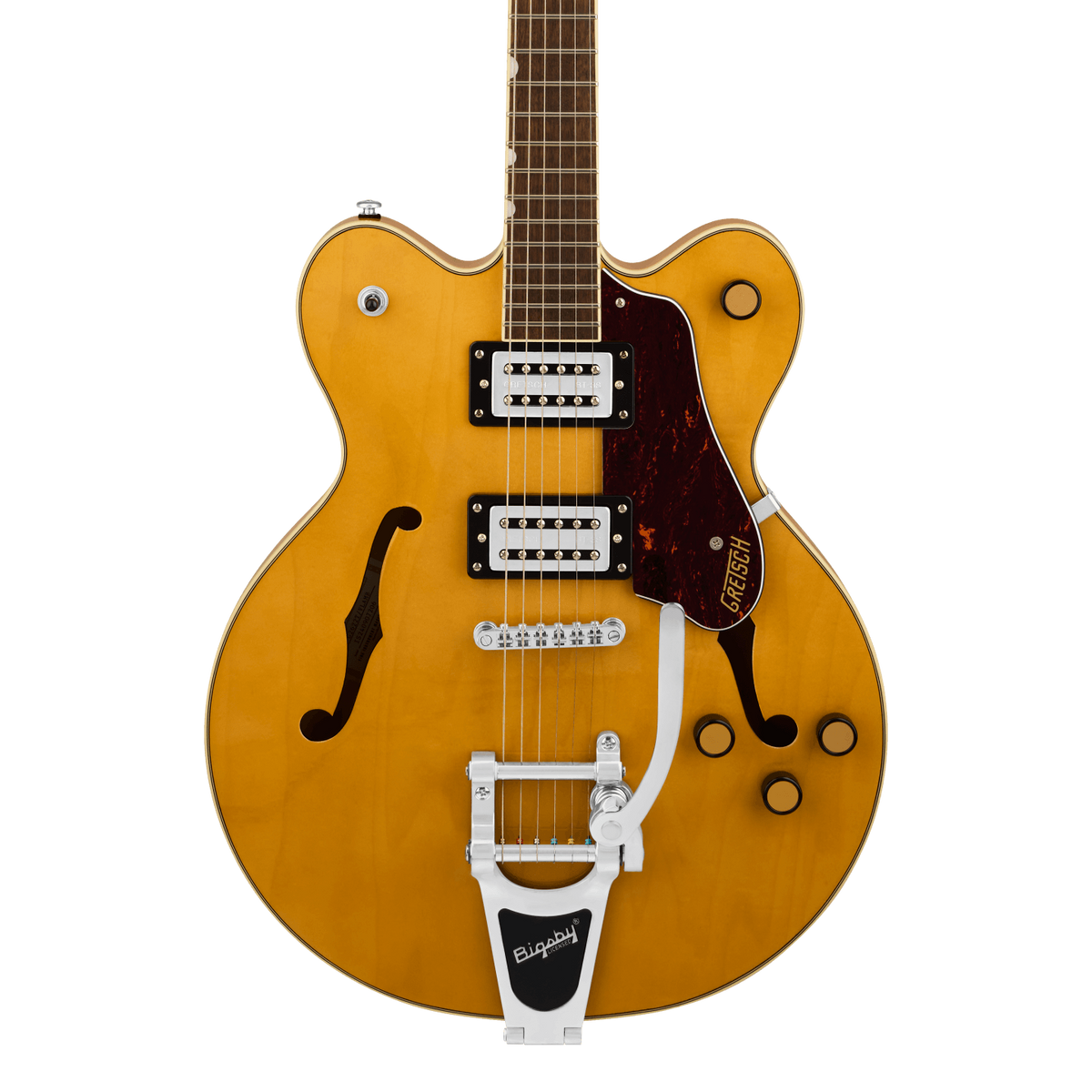 Front of Gretsch G2622T Streamliner Center Block Double-Cut wBigsby Village Amber.