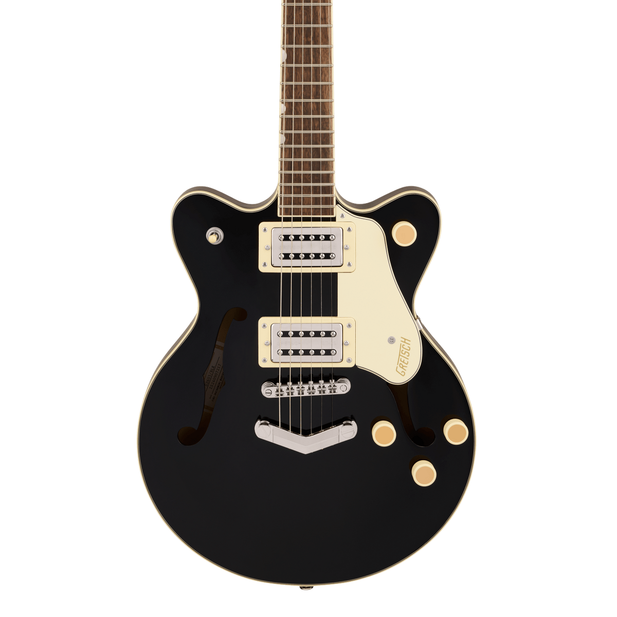 Front of Gretsch G2655 Streamliner Centerblock JR Doublecut Black.