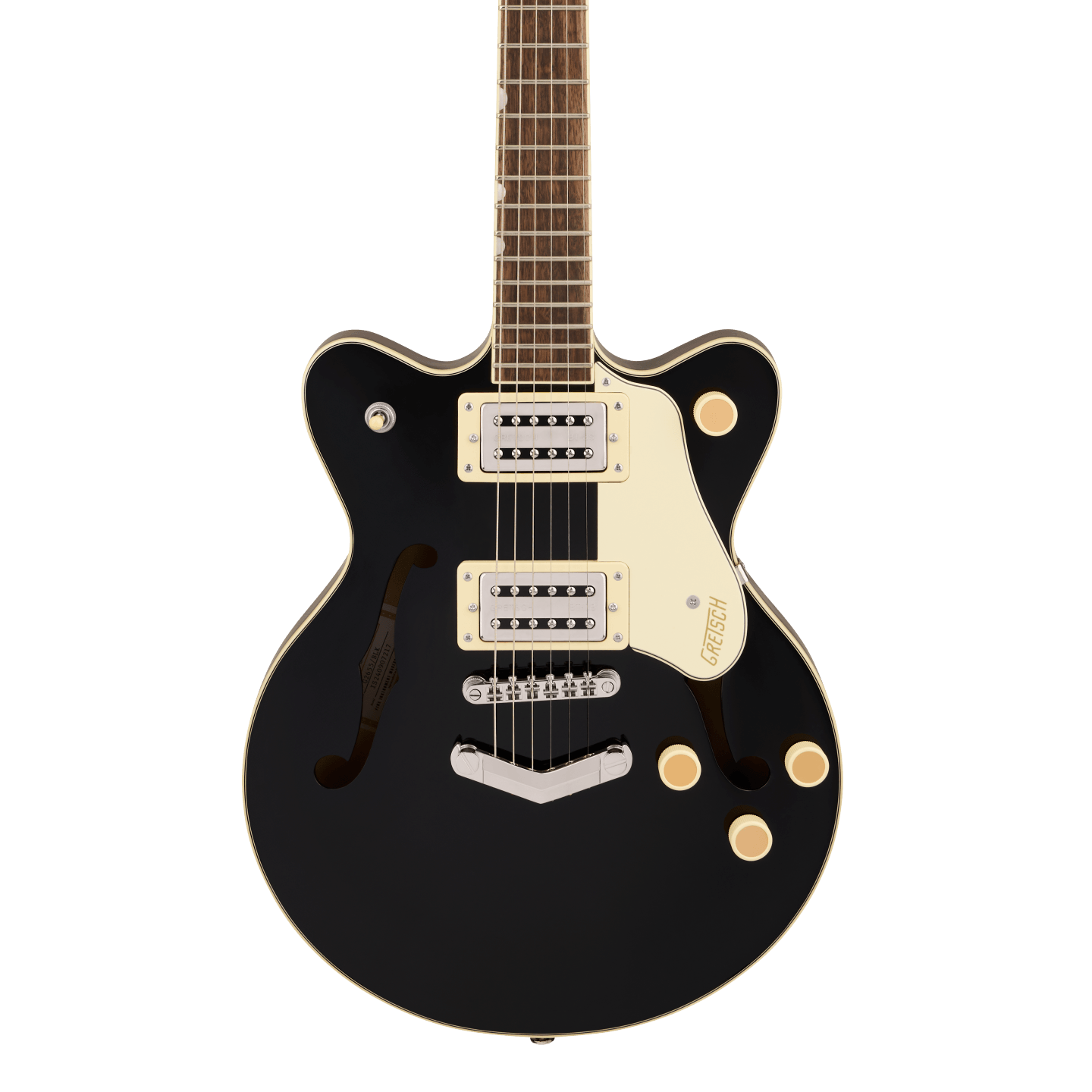Front of Gretsch G2655 Streamliner Centerblock JR Doublecut Black.