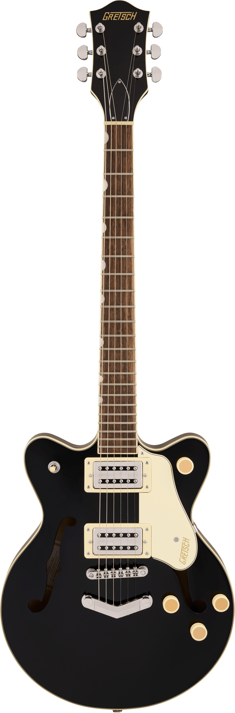 Full frontal of Gretsch G2655 Streamliner Centerblock JR Doublecut Black.