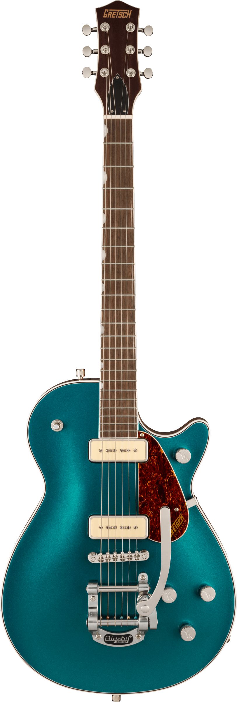 Full frontal of Gretsch G5210T-P90 EMTC JET TWO 90 PETROL.