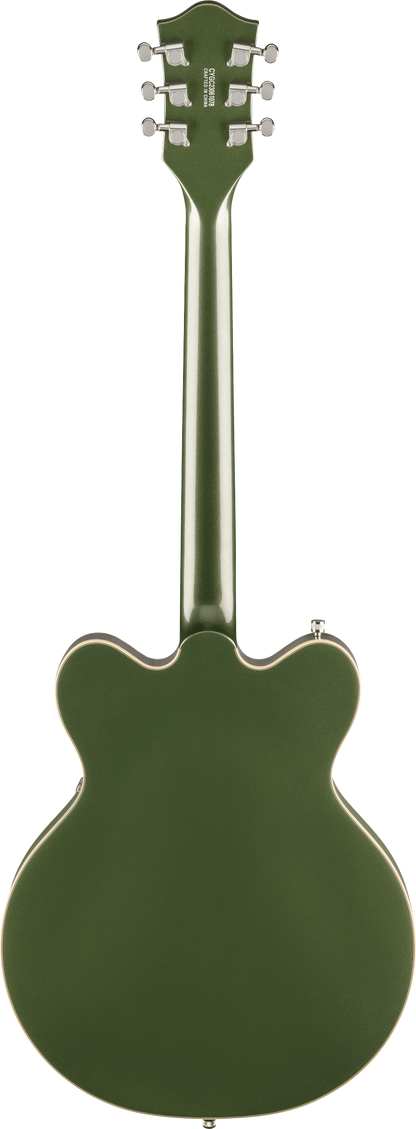 Back of Gretsch G5622 Electromatic Center Block Double Cut with V Stoptail Laurel Olive Metallic.