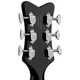 Back of neck of Gretsch G6134T-58 Limited Edition Penguin with String-Thru Bigsby Light Blue Pearl.