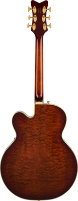Back of Gretsch G6136TGQM-59 Limited Edition Quilt Classic Falcon Bigsby Forge Glow.