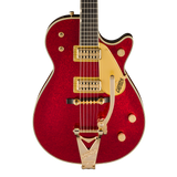 Front of Gretsch Limited Vintage Select 59 Red Sparkle Jet.