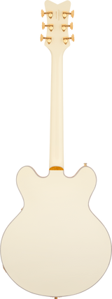 Back of Gretsch PRO Falcon Center Block LTD wString-Thru Bigsby Vintage White.