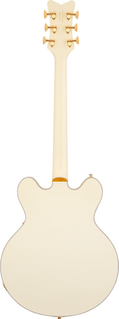 Back of Gretsch PRO Falcon Center Block LTD wString-Thru Bigsby Vintage White.