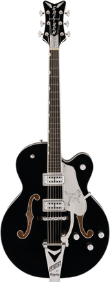 Full frontal of Gretsch Professional Falcon Hollowbody Ebony.