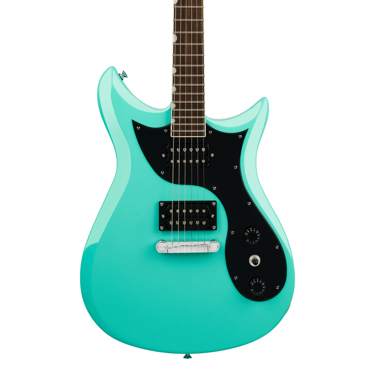 Front of Gretsch Streamliner CVT Laurel Sea Foam Green.