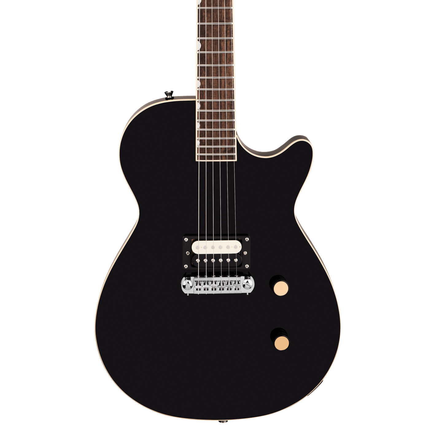 Front of Gretsch Streamliner Jet 1PU Jet Black.