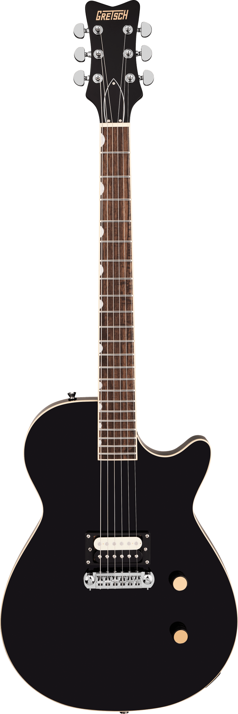 Full frontal of Gretsch Streamliner Jet 1PU Jet Black.