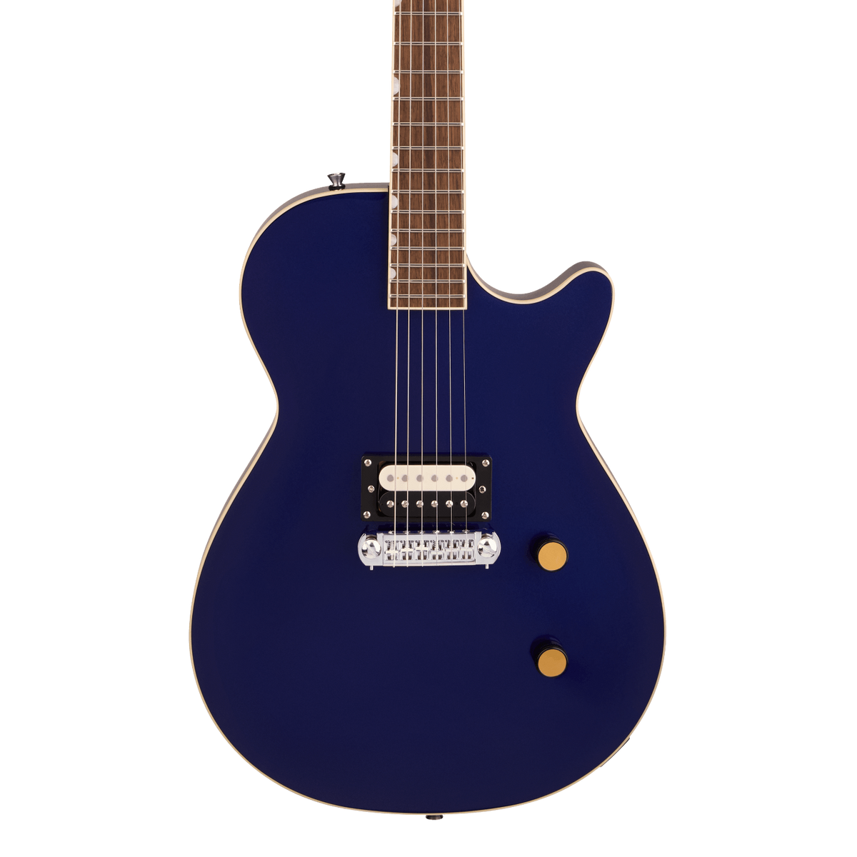 Front of Gretsch Streamliner Jet 1PU Midnight Blue.