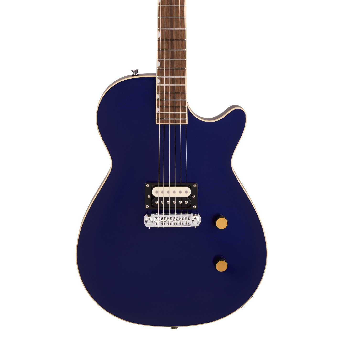 Front of Gretsch Streamliner Jet 1PU Midnight Blue.