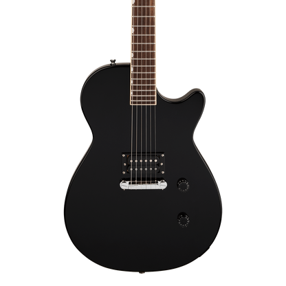 Front of Gretsch Streamliner Jet Club 1PU Jet Black.