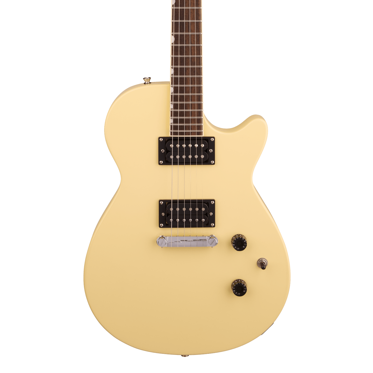 Front of Gretsch Streamliner Jet Club Aged White.