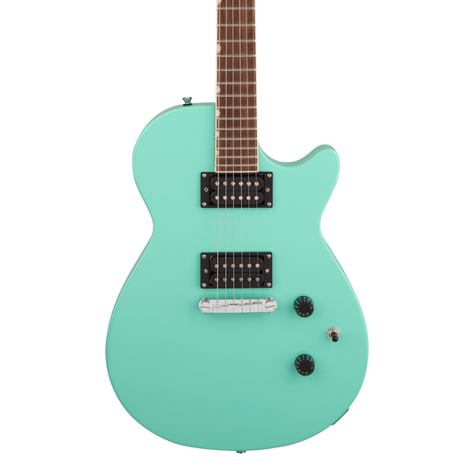 Front of Gretsch Streamliner Jet Club Seafoam Green.