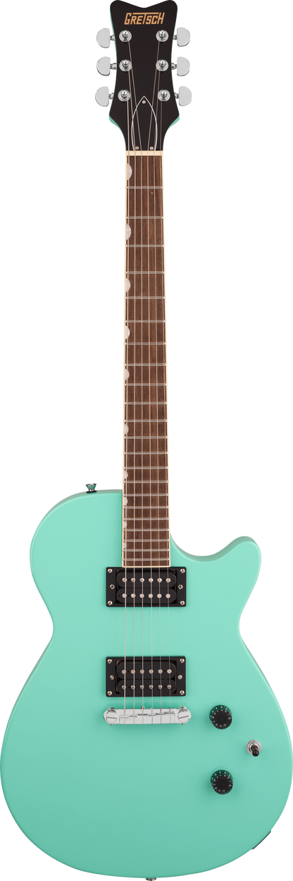 Full frontal of Gretsch Streamliner Jet Club Seafoam Green.
