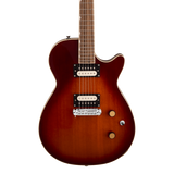 Front of Gretsch Streamliner Jet Duotone Burst.