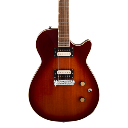 Front of Gretsch Streamliner Jet Duotone Burst.