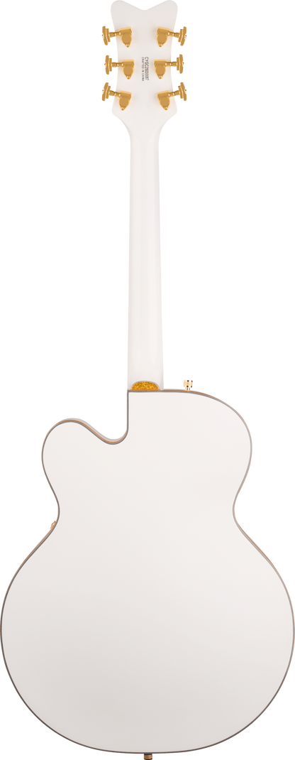 Back of Gretsch Synchromatic Falcon Single-Cut w/Bigsby Snowcrest White.