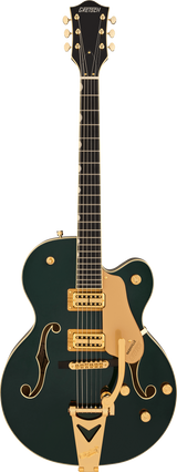 Full frontal of Gretsch Synchromatic Nashville w/Bigsby Cadillac Green.