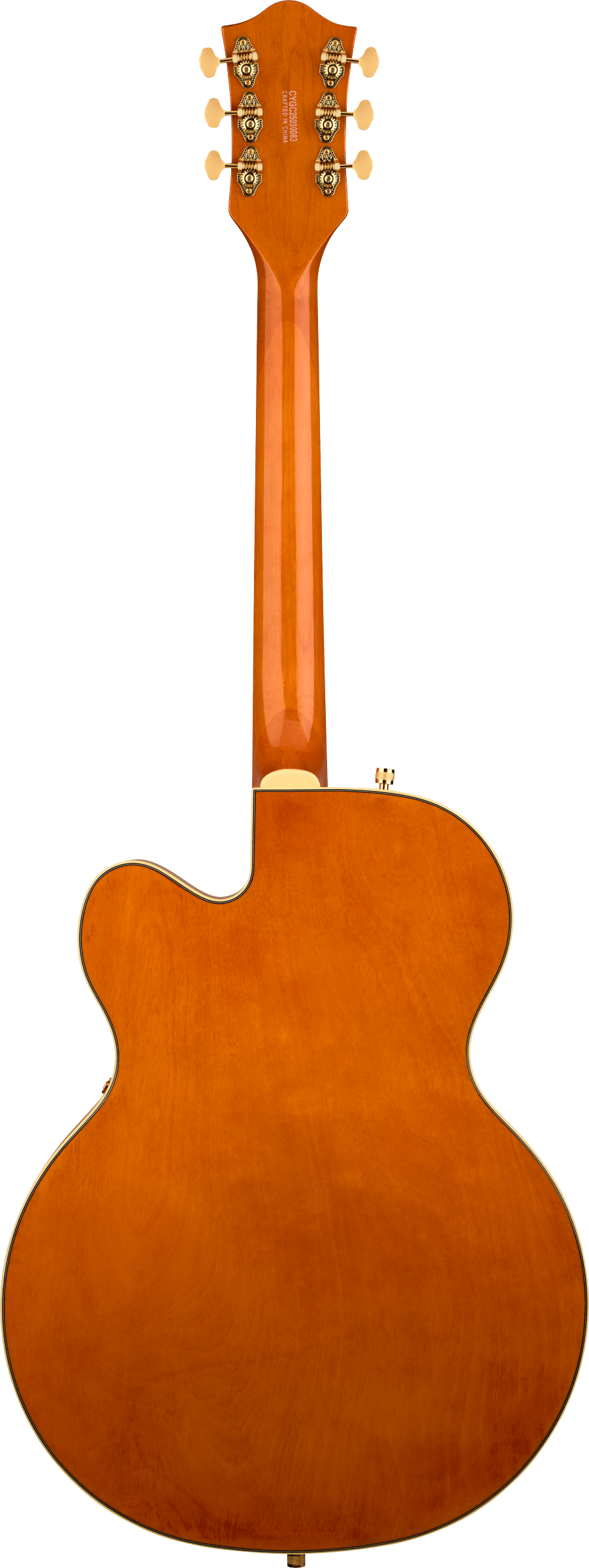 Back of Gretsch Synchromatic Nashville w/Bigsby ‘50s Orange Stain.