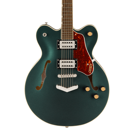 Front of Gretsch G2622 Streamliner Center Block Double Cut Cadillac Green.
