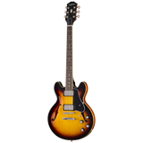 Full frontal of Epiphone ES-339 Vintage Sunburst.
