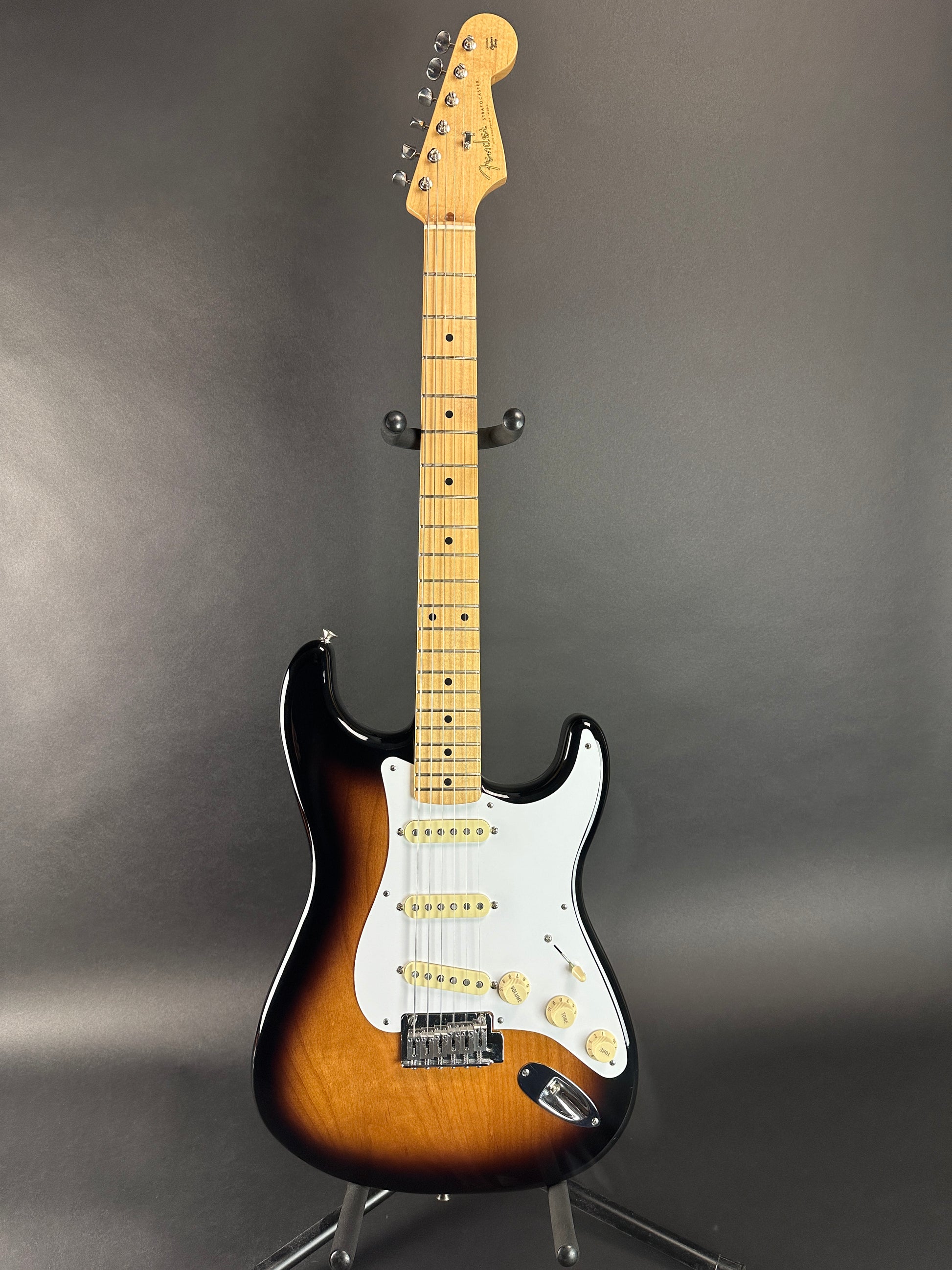 Full front of Used 2017 Fender Classic Player Strat 2-Tone Burst.