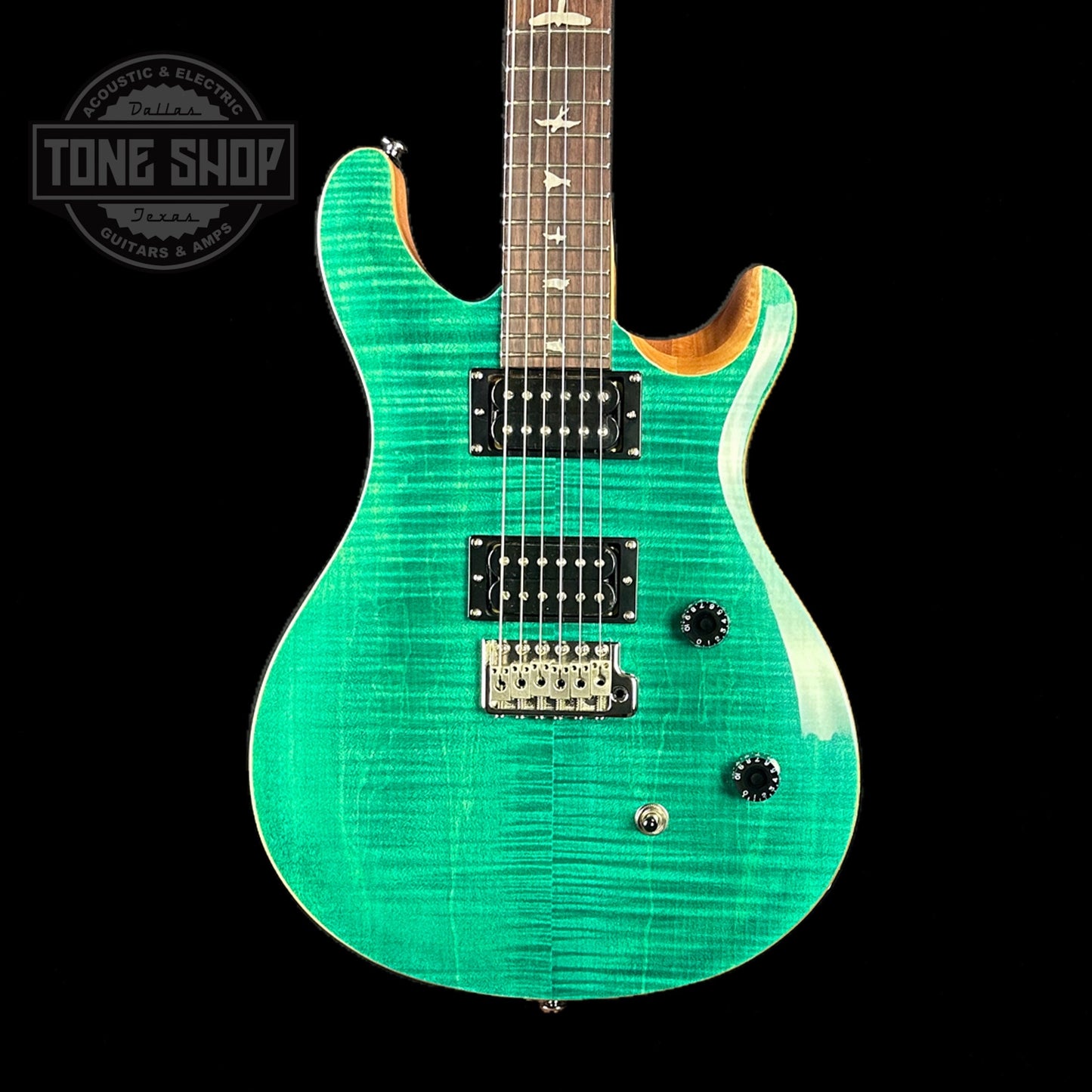 Front of body of PRS Paul Reed Smith SE CE24 Turquoise.