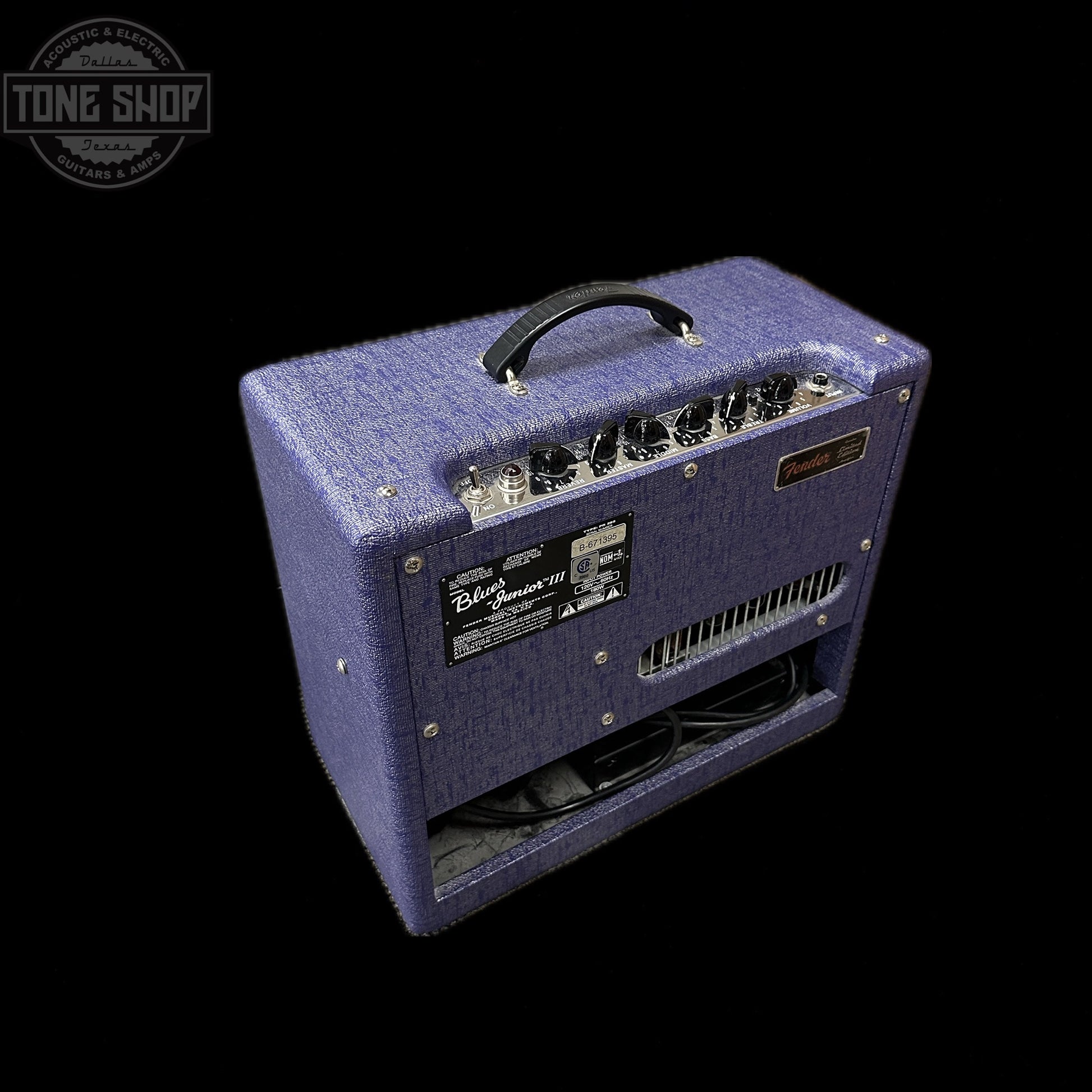 Back of Used Fender Blues Junior III FSR Amethyst.